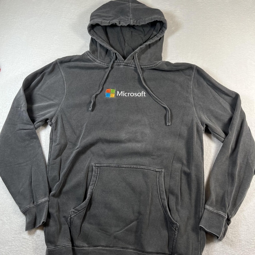 Microsoft embrioderd Company Hoodie Mens Medium Microsoft Logo Pullover Fleece